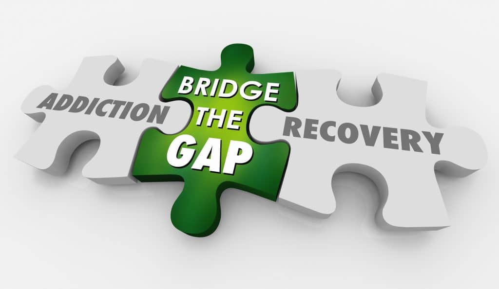 Addiction Recovery Treatment Bridge Gap Puzzle 3d Illustration